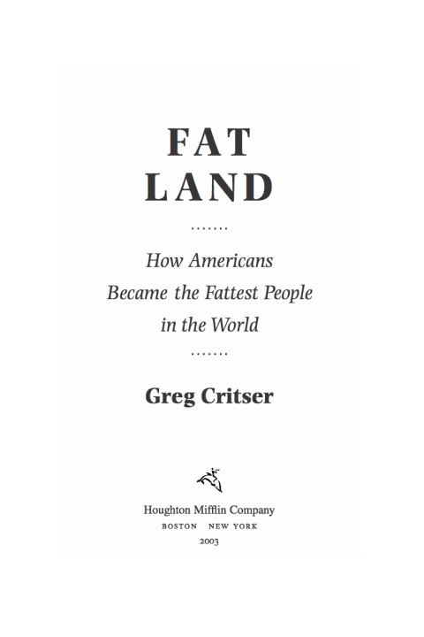 Cover image for book Fat Land