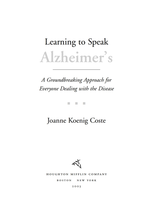 Cover image for book Learning to Speak Alzheimer's
