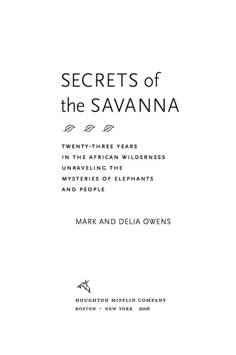 Cover image for book Secrets Of The Savanna