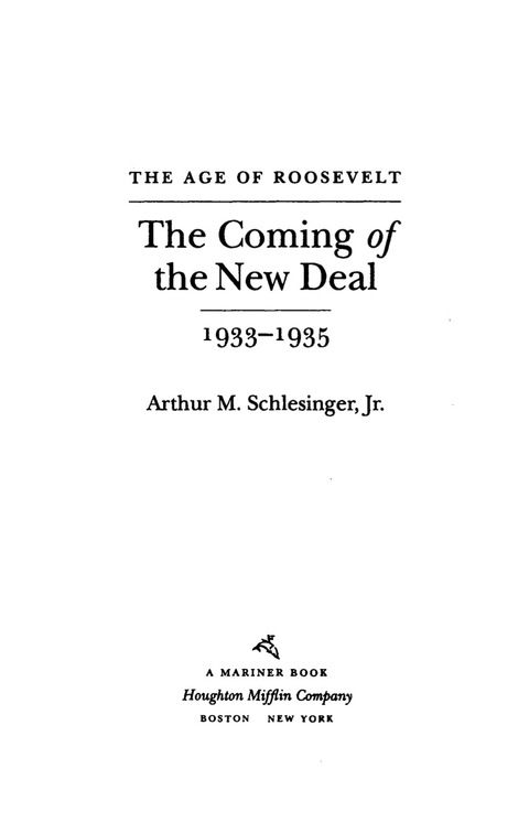 Cover image for book The Coming of the New Deal