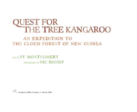 Cover image for book The Quest for the Tree Kangaroo