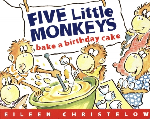 Cover image for book Five Little Monkeys Bake a Birthday Cake