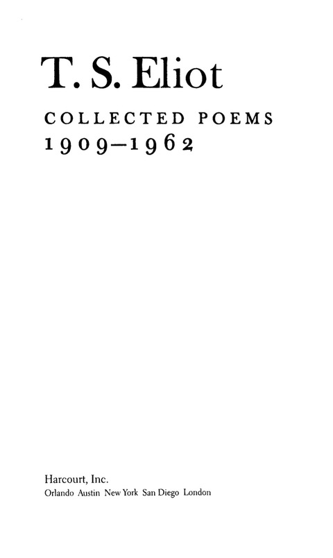 Cover image for book Collected Poems, 1909-1962