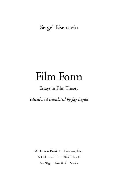 Cover image for book Film Form