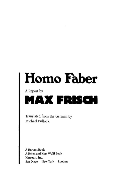 Cover image for book Homo Faber