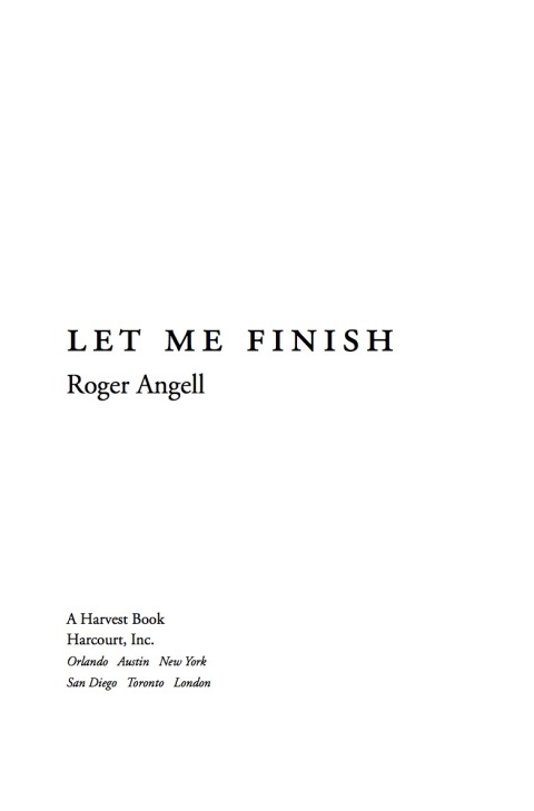 Cover image for book Let Me Finish