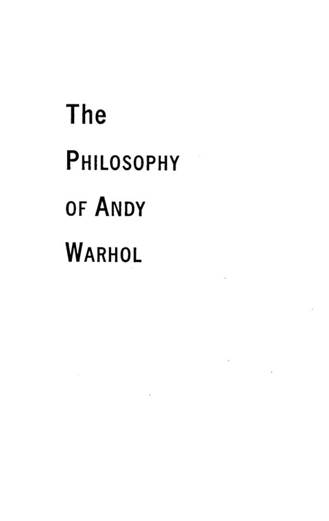 Cover image for book The Philosophy of Andy Warhol