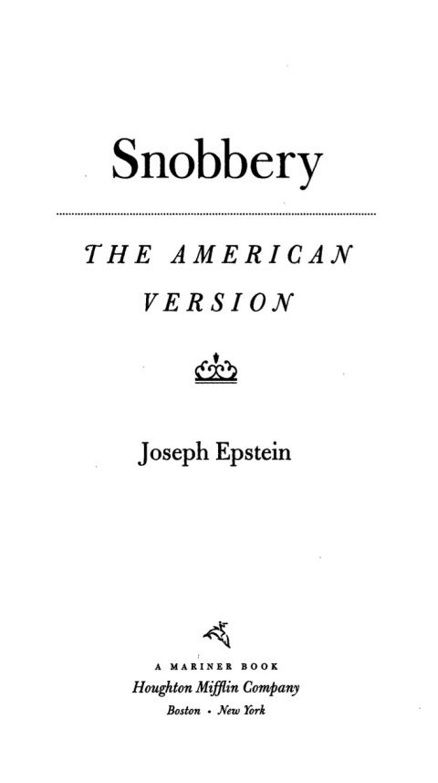 Cover image for book Snobbery
