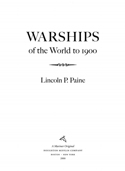 Cover image for book Warships Of The World To 1900