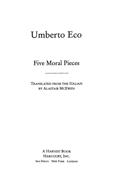 Cover image for book Five Moral Pieces