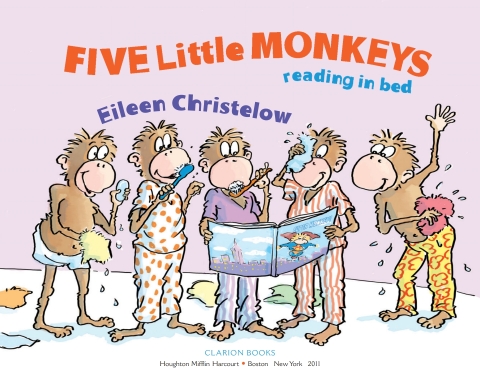 Cover image for book Five Little Monkeys Reading in Bed
