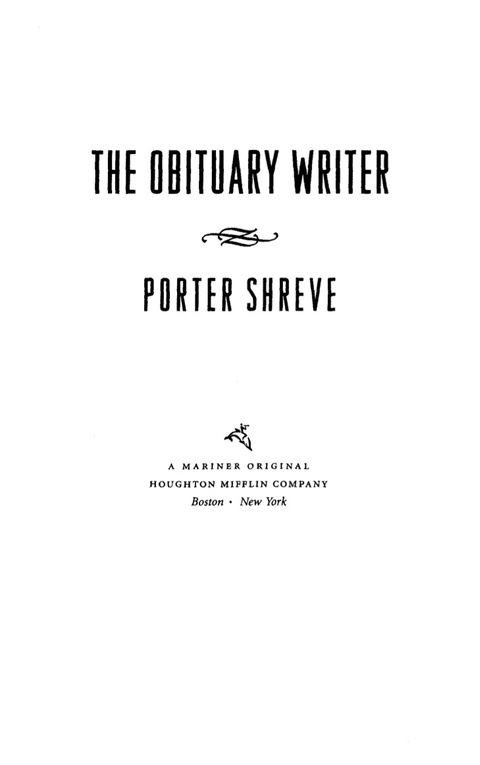 Cover image for book The Obituary Writer