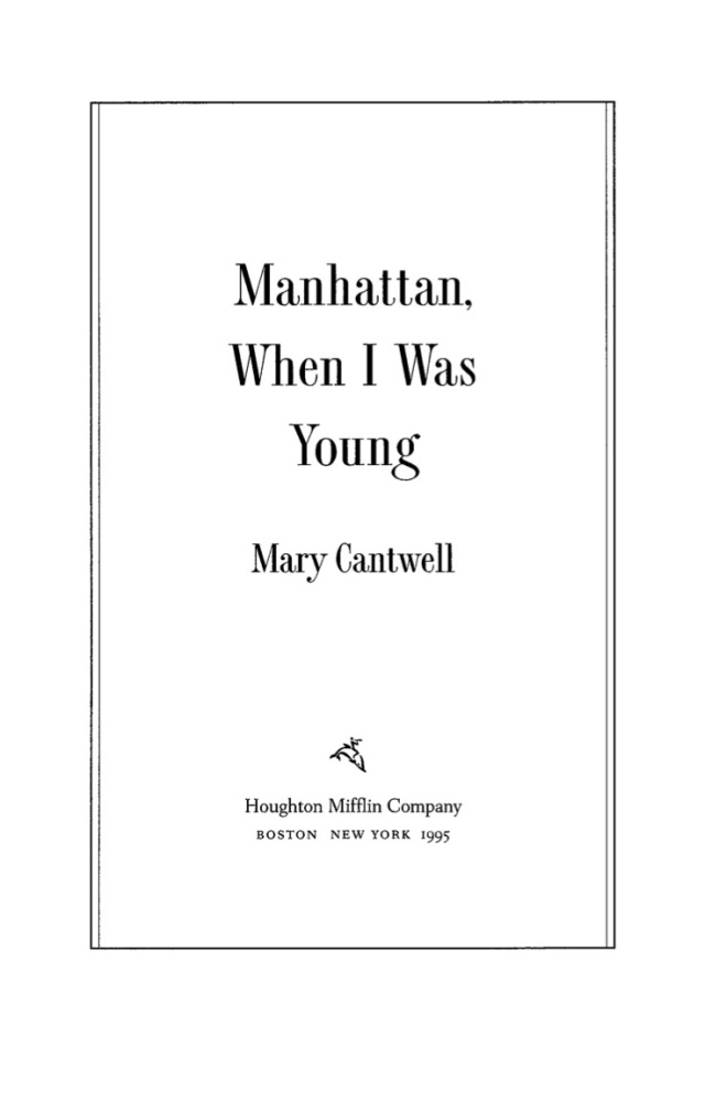 Manhattan, When I Was Young