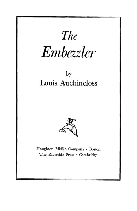 Cover image for book The Embezzler