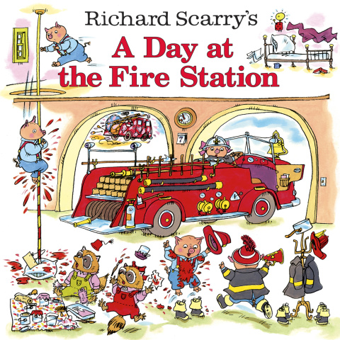 Cover image for book Richard Scarry's A Day at the Fire Station