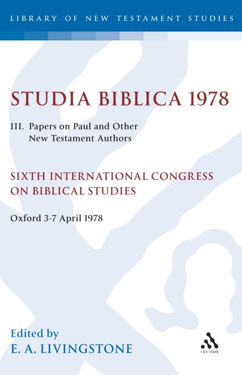 Cover image for book Studia Biblica 1978. III
