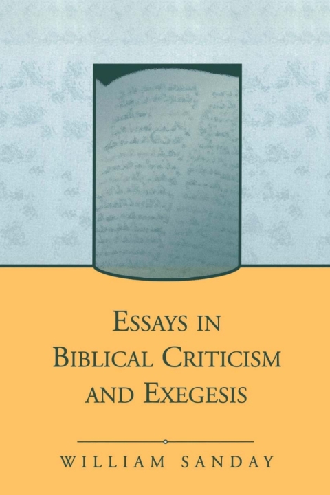 Cover image for book Essays in Biblical Criticism and Exegesis