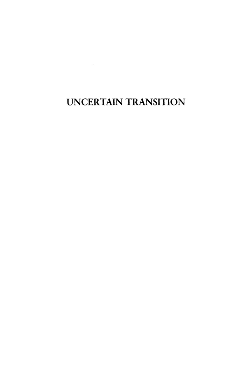 Uncertain Transition (eBook Rental) - Michael Burawoy,