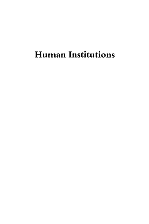 Cover image for book Human Institutions