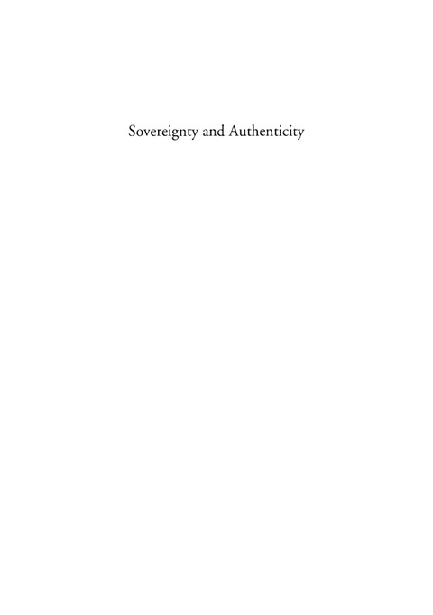 Cover image for book Sovereignty and Authenticity