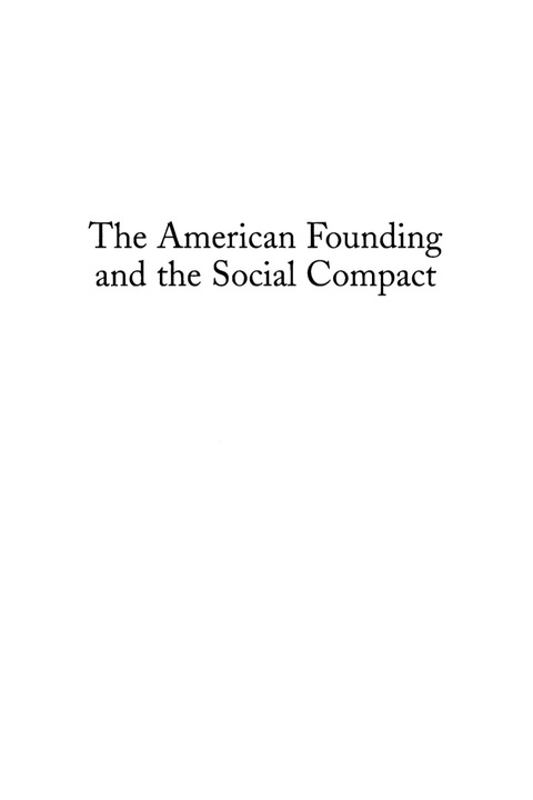 Cover image for book The American Founding and the Social Compact