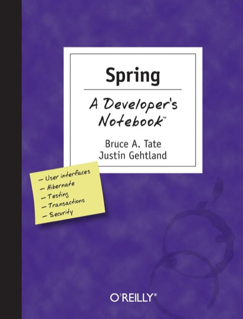 Cover image for book Spring: A Developer's Notebook