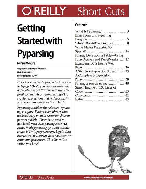 Cover image for book Getting Started with Pyparsing