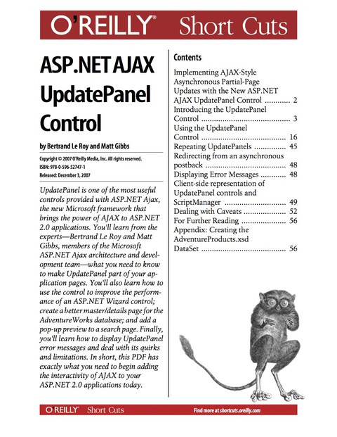 Cover image for book ASP.NET AJAX UpdatePanel Control