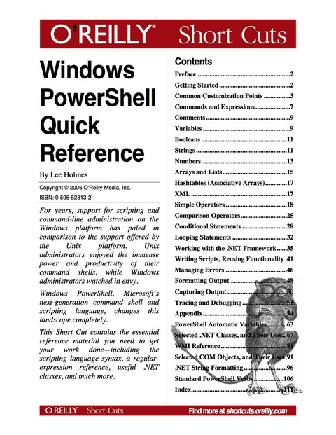 Cover image for book Windows PowerShell Quick Reference