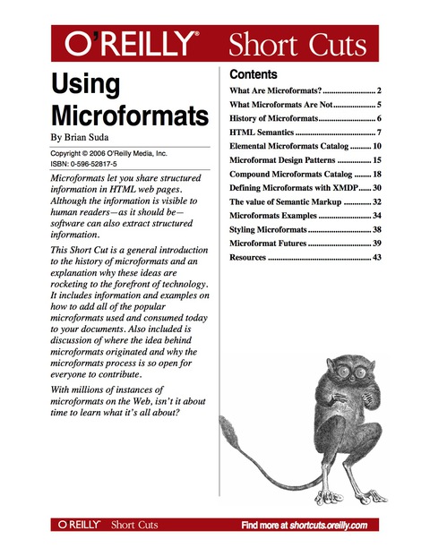 Cover image for book Using Microformats