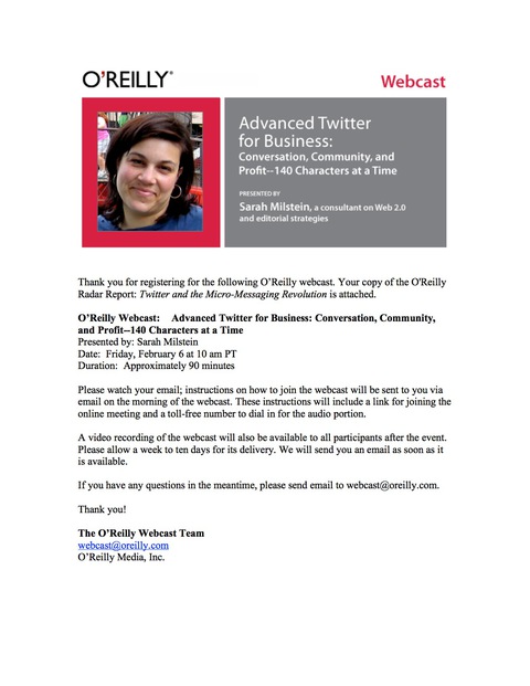 Cover image for book O'Reilly Webcast: Advanced Twitter for Business