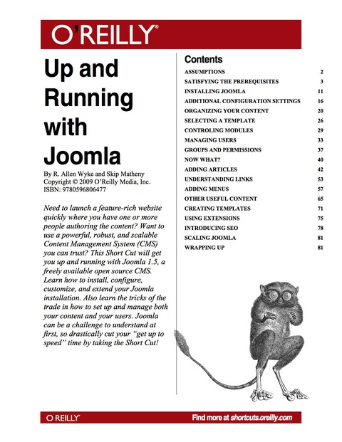 Cover image for book Up and Running with Joomla