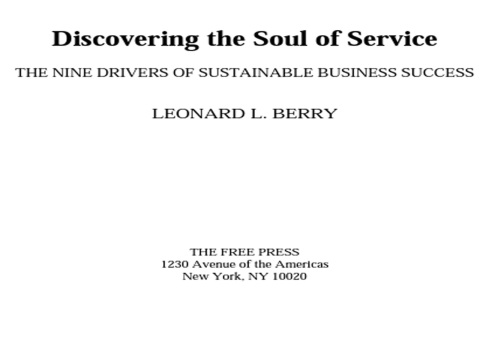Cover image for book Discovering the Soul of Service