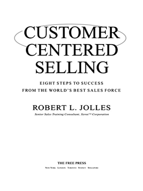 Cover image for book Customer Centered Selling