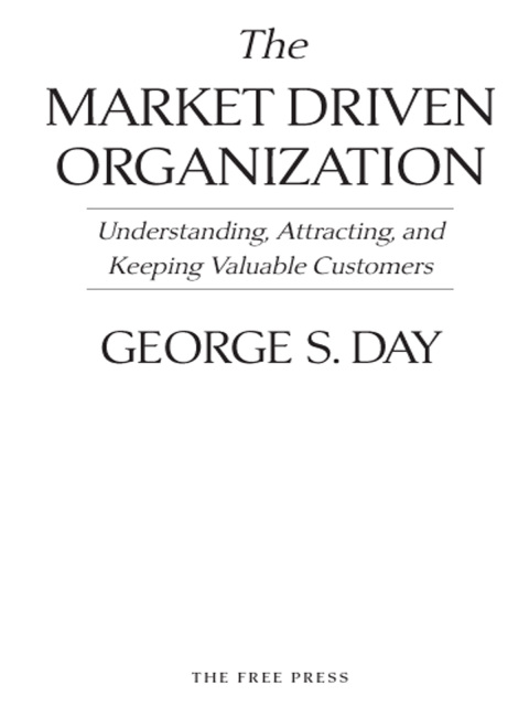 Cover image for book The Market Driven Organization
