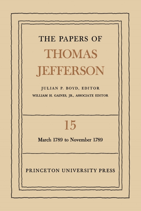 Cover image for book The Papers of Thomas Jefferson, Volume 15