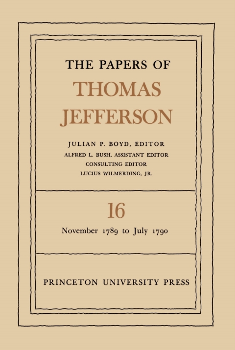 Cover image for book The Papers of Thomas Jefferson, Volume 16