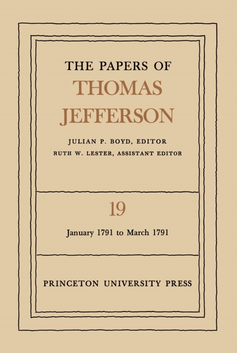 Cover image for book The Papers of Thomas Jefferson, Volume 19