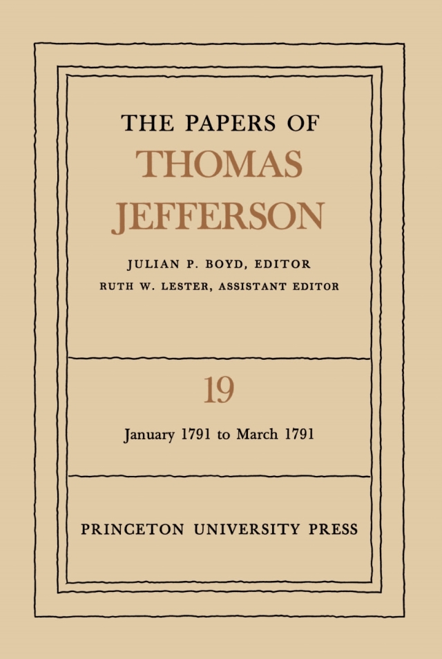 The Papers of Thomas Jefferson, Volume 19