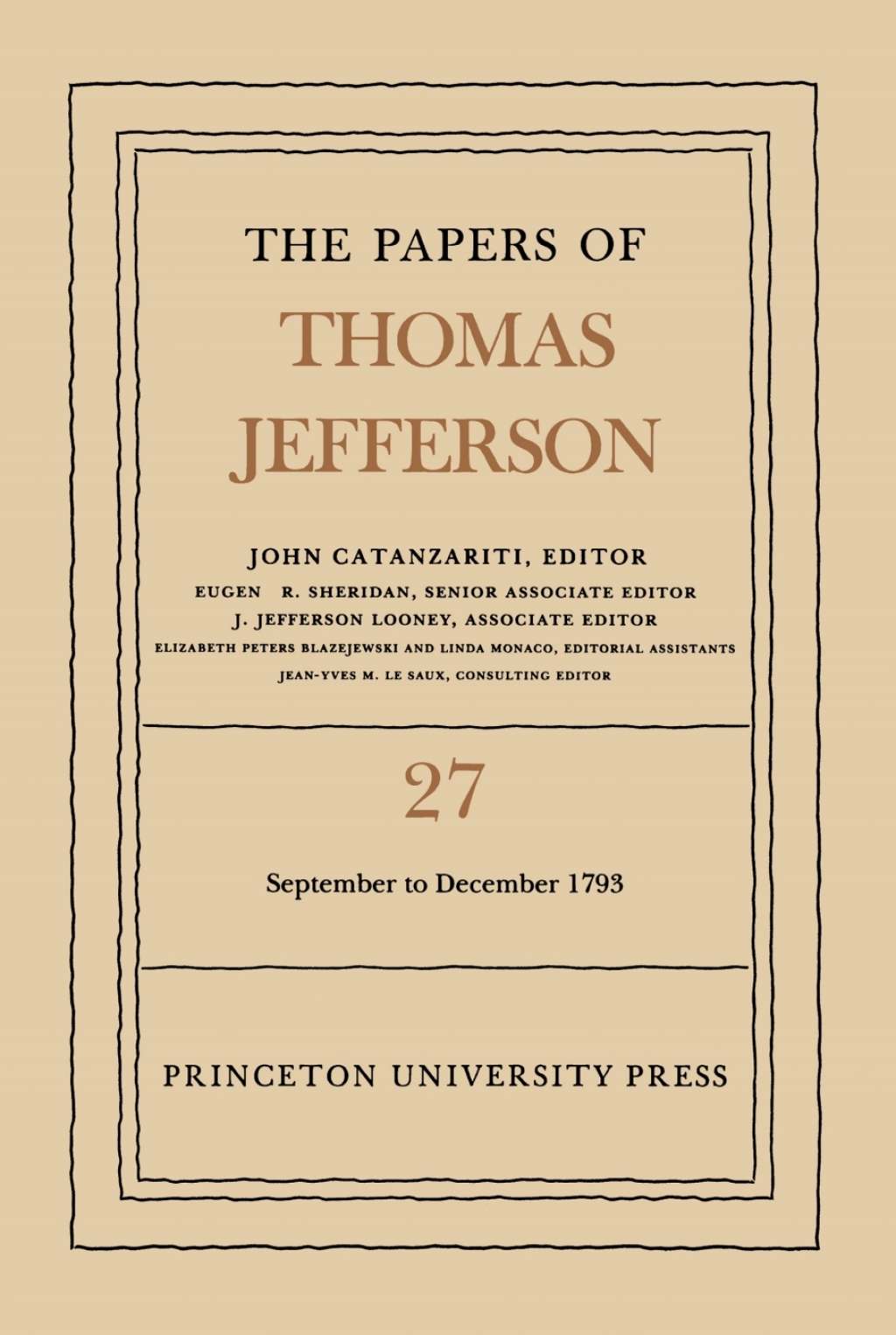 The Papers of Thomas Jefferson  Volume 27 (eBook) - Thomas Jefferson,