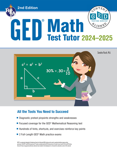 Cover image for book GED Math Test Tutor, For the 2024-2025 GED Test