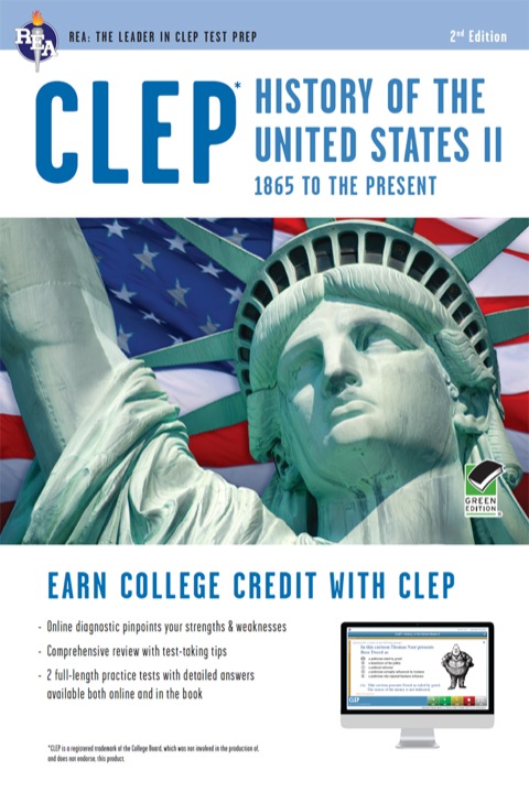 Cover image for book CLEP® History of the U.S. II Book + Online