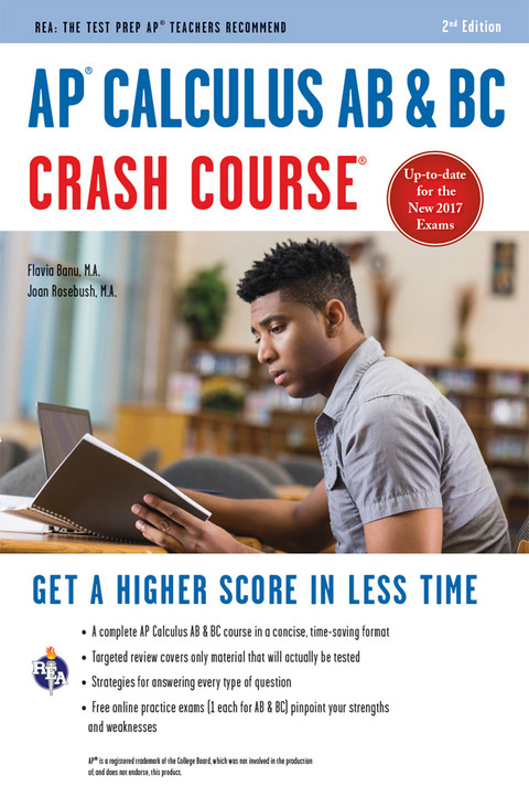 Cover image for book AP® Calculus AB & BC Crash Course, 2nd Ed.,  Book + Online