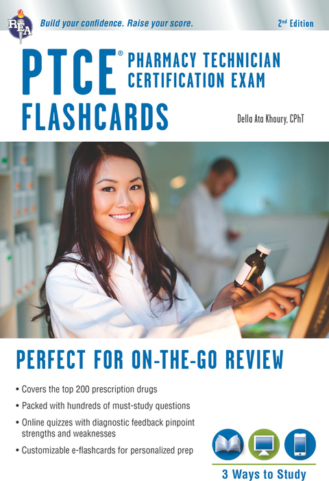 Cover image for book PTCE - Pharmacy Technician Certification Exam Flashcard Book + Online