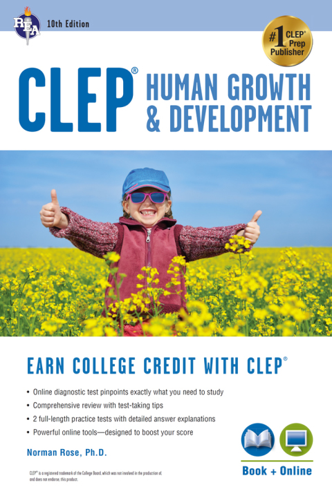Cover image for book CLEP® Human Growth & Development, 10th Ed., Book + Online