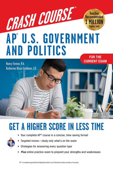 Cover image for book AP U.S. Government & Politics Crash Course, A Time-Saving Study Guide