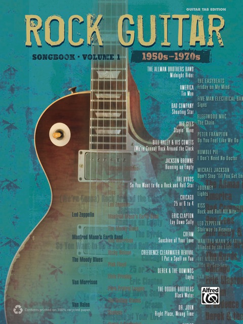 Cover image for book The Rock Guitar Songbook, Vol. 1 (1950s - 1970s): Guitar TAB Sheet Music Collection
