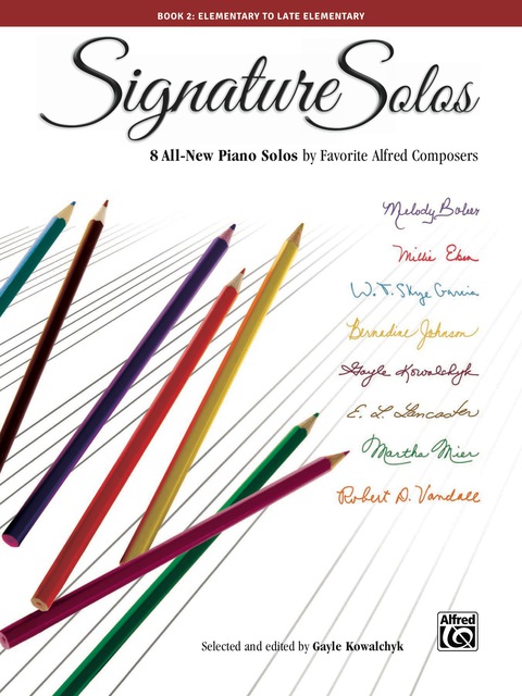 Cover image for book Signature Solos, Book 2: 8 All-New Piano Solos by Favorite Alfred Composers