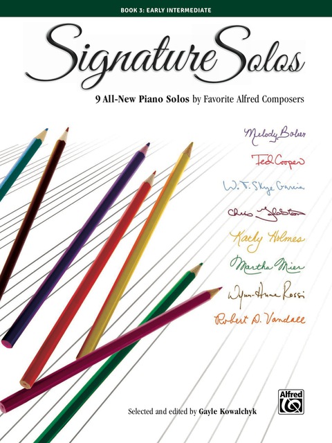 Cover image for book Signature Solos, Book 3: 9 All-New Piano Solos by Favorite Alfred Composers