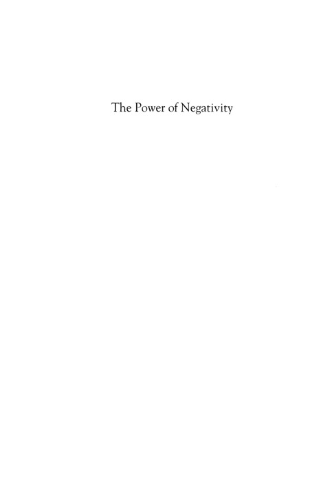 Cover image for book The Power of Negativity